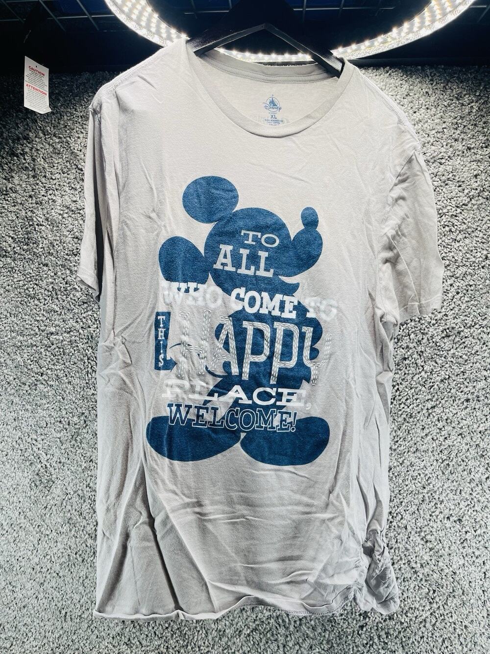 Disney Parks 65 Years Of Magic TShirt Size Xlarge Happy Place Disneyland Grey